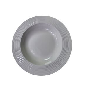 FOOD NETWORK White Embossed Ripple Rings Stoneware Pasta Bowl Set of 4